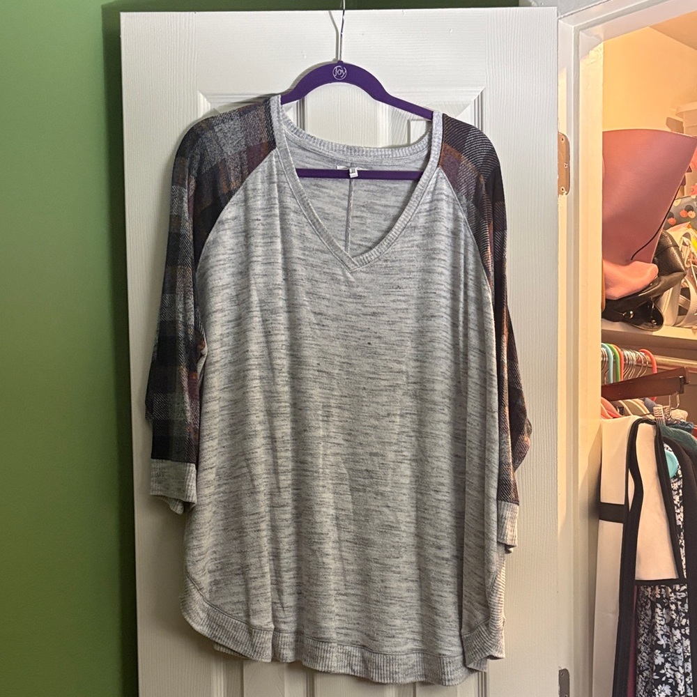 3/4 Sleeve V Neck Sweater